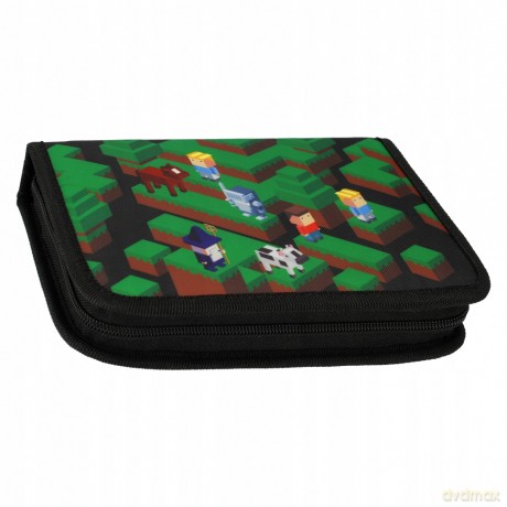 Piórnik 1 zamek 2 klapki bez wyposażenia Pixel Game2