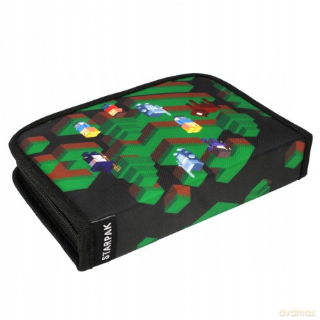 Piórnik 1 zamek 2 klapki bez wyposażenia Pixel Game2