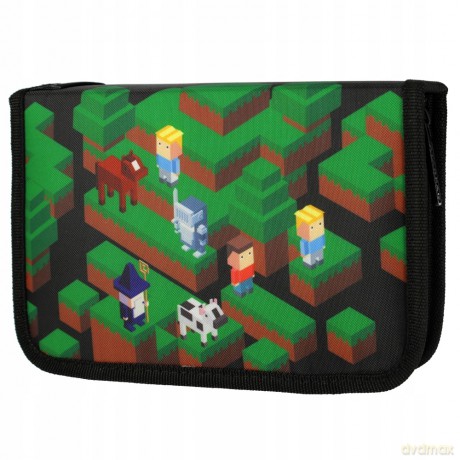 Piórnik 1 zamek 2 klapki bez wyposażenia Pixel Game2