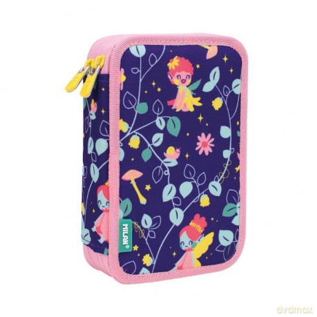 Piórnik 2-poziomowy z wyposażeniem FAIRY TALE fioletowy 081264FR