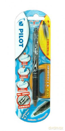 Pióro kulkowe Pilot Frixion Clicker czarne + gumka