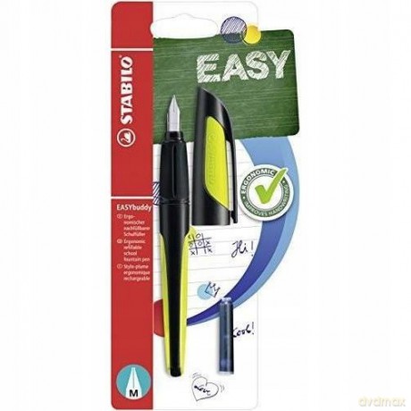 Pióro wieczne STABILO EASYbuddy czarny/limonkowy stalówka M 5031/1-41
