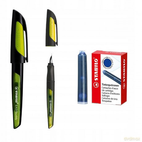 Pióro wieczne STABILO EASYbuddy czarny/limonkowy stalówka M 5031/1-41