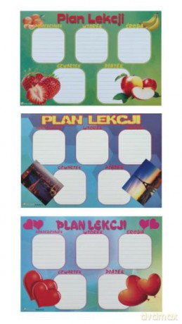 Plan lekcji naklejka 11x16 cm