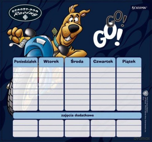 Plan lekcji naklejka Scooby Doo 2wz