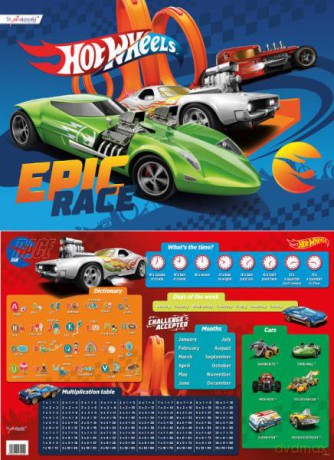 Podkład szkolny na biurko obustronny Hot Wheels.
