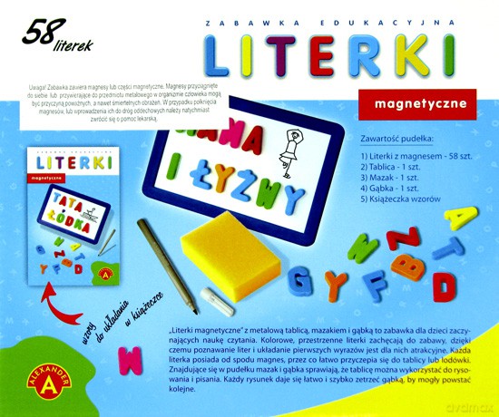 Literki magnetyczne z tablicą [GRA]