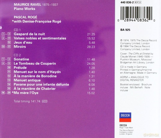 Double Decca: Ravel: Piano Works/ Roge [2CD]