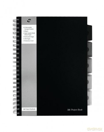 PROJECT BOOK Z SERII BLACK A4 kratka czarny