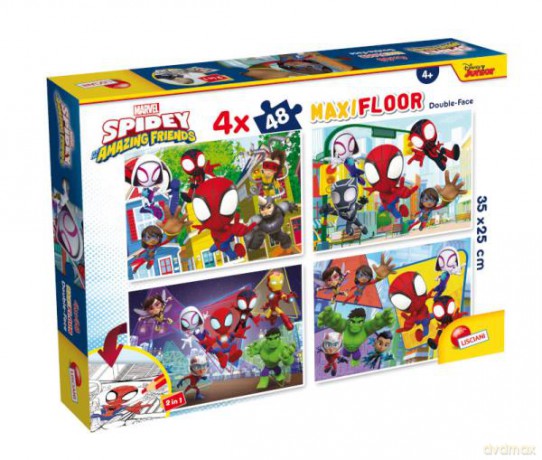 Puzzle podłogowe dwustronne Maxi Floor 4x48el Marvel Spidey 100378 [PUZZLE]