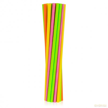 Słomki papierowe Fluor mix 6x197mm 24 szt