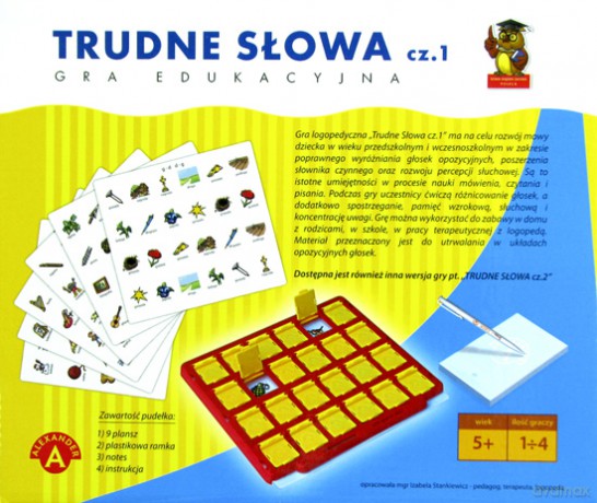 Trudne słowa - cz. 1 - gra logopedyczna [GRA]