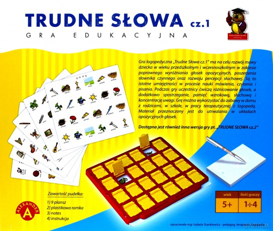 Trudne słowa - cz. 1 - gra logopedyczna [GRA]