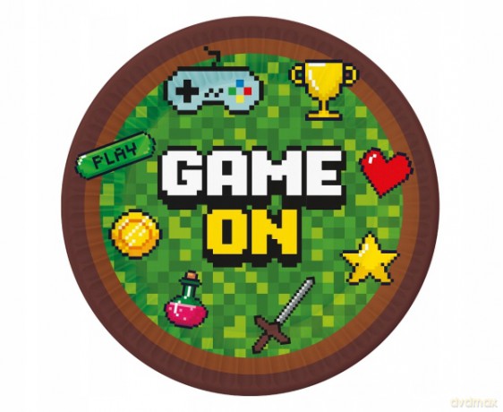 Talerzyki papierowe Game On 23 cm 6 szt