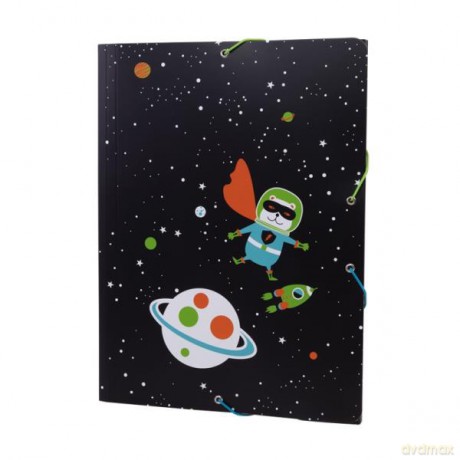 Teczka A4 cienka z gumką SH SPACE czarna MIŚ 5130150SSB