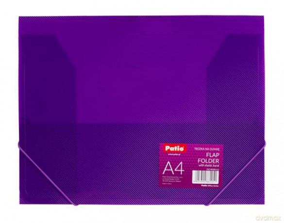 Teczka na gumkę A4 transparentna fioletowa PAT4003S/N/12