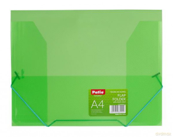 Teczka na gumkę A4 transparentna zielona PAT4003S/N/15