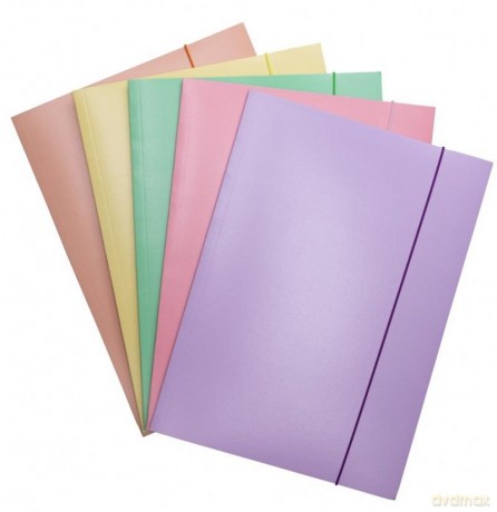 Teczka z gumką A4 karton, lakier 390g mix kolorów fluo Office Products