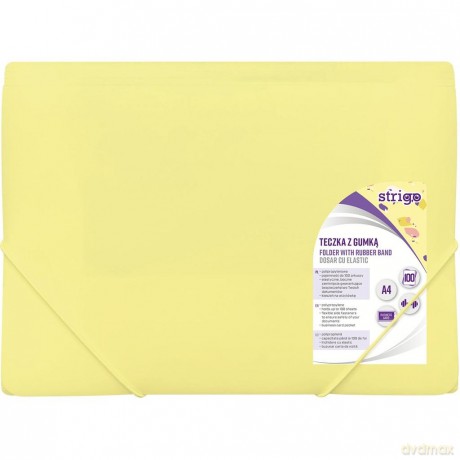 Teczka z gumką A4 PP pastelowa żółta