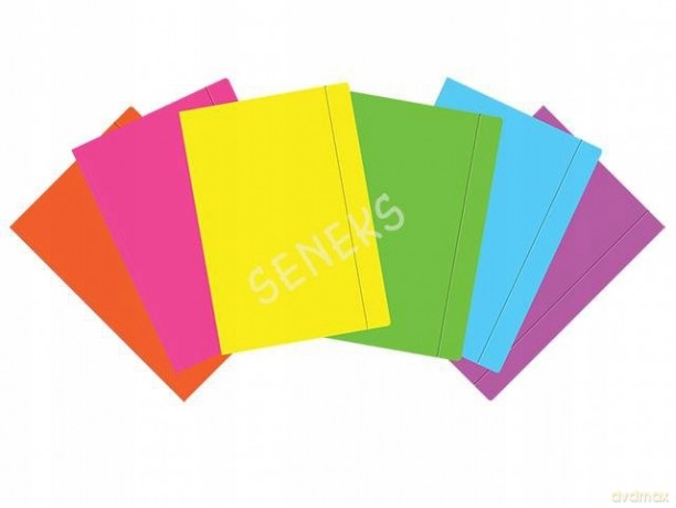Teczka z gumką A5+ Fluo mix kolorów