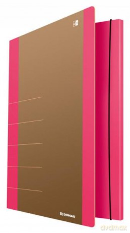 Teczka z gumką DONAU LIFE A4 neon róż CU-COC-829331