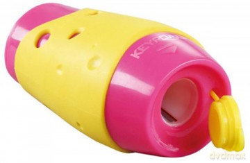 Temperówka KEYROAD CHEESE plastikowa podwójna z pojemnikiem, mix KR971159