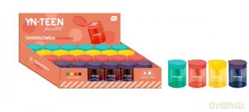 Temperówka podwójna z pojemnikiem pastel mix