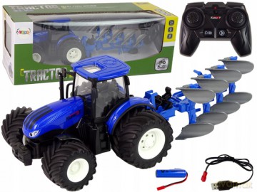 Traktor zdalnie sterowany w skali 1:24 z pługiem 13349