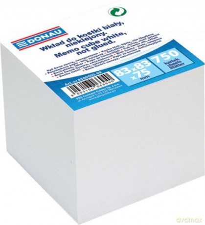 Wkład do kostki DONAU 83x83x75mm, nieklejony, biały 750 kartek