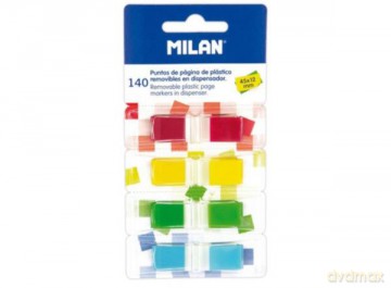 Zakładki indeksujące fluo 4 kolory 45x12mm 140szt 4111604 milan