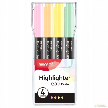 Zakreślacz 601 - komplet 4 sztuki pastel