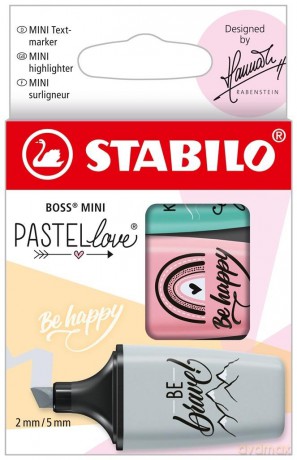 Zakreślacz STABILO BOSS MINI Pastellove 3 kolory etui 07/03-49
