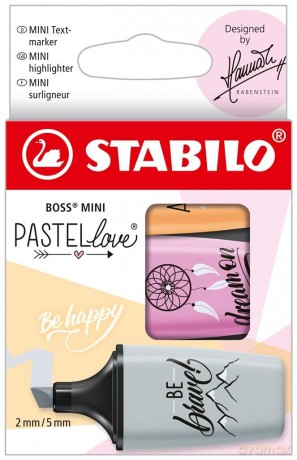 Zakreślacz STABILO BOSS MINI Pastellove 3 kolory etui 07/03-59
