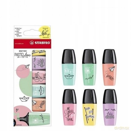 Zakreślacz STABILO BOSS MINI Pastellove etui 6 szt. 07/06-29