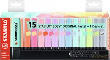 Zakreślacz STABILO BOSS ORIGINAL Pastel podstawka na biurko 15 szt. 7015-02-5