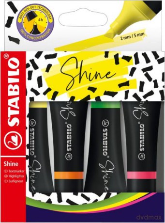 Zakreślacz STABILO Shine etui 4 kolory
