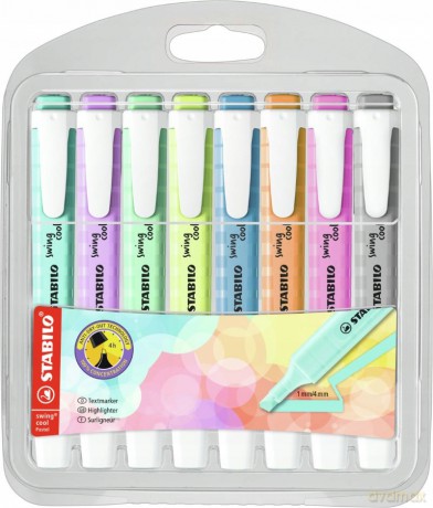 Zakreślacz STABILO swing cool pastel etui 8 szt. (z nowymi kolorami 2022) 275/8-08-2
