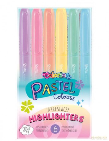 Zakreślacze 6 kolorów pastel Colorino Kids
