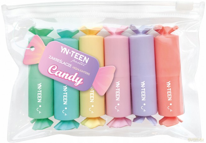 Zakreślacze CANDY 6 kolorów YN