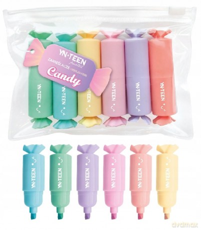 Zakreślacze CANDY 6 kolorów YN