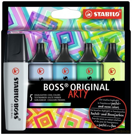 Zakreślacze STABILO BOSS ORIGINAL ARTY etui 5 szt. kolory chłodne 70/5-02-2-20