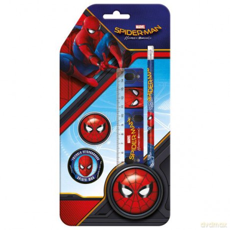 Zestaw 4 przyborów szkolnych Spider-Man Homecoming 10 blister