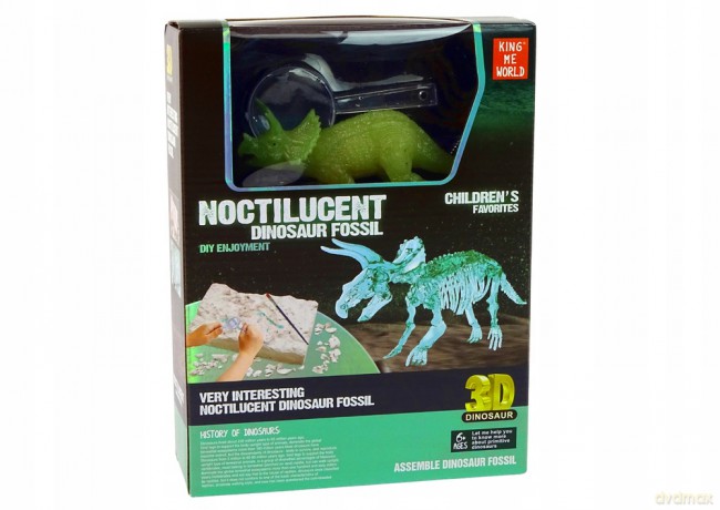 Zestaw Archeologiczny Wykopaliska Figurka Dinozaur Szkielet Triceratops Hologram 13022