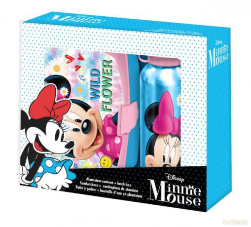 Zestaw Bidon aluminiowy + śniadaniówka Minnie Mouse MN50001