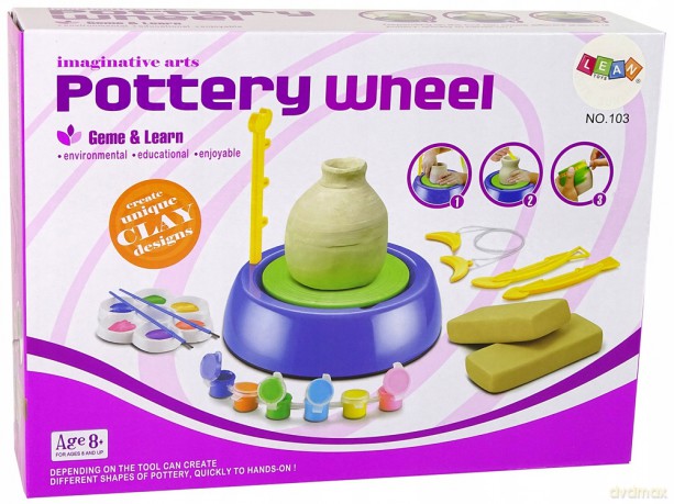 Zestaw DIY Koło Garncarskie Glina Farby Plastyczne 13101
