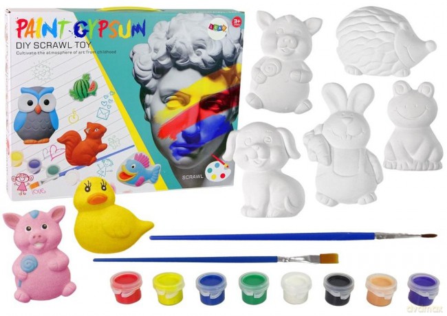 Zestaw DIY Odlewy Gipsowe Do Malowania Farby Zwierzęta 12987