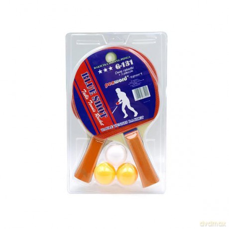 Zestaw do tenisa stołowego: 2 rakietki + 3 piłeczki