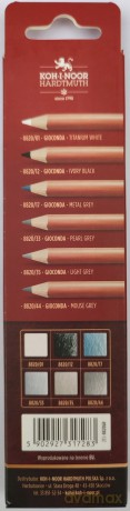 Zestaw Gioconda pastele suche w drewnie 8820 szarości 6 sztuk 8820GR