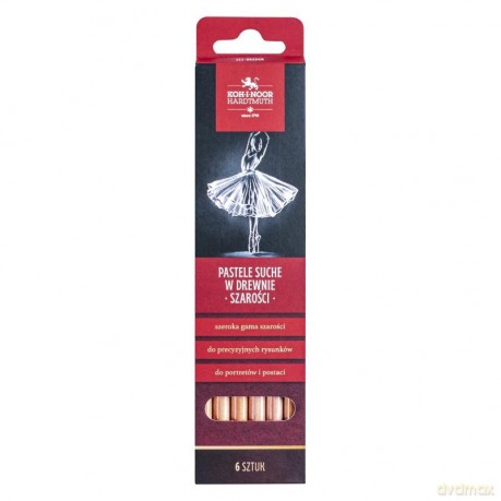 Zestaw Gioconda pastele suche w drewnie 8820 szarości 6 sztuk 8820GR