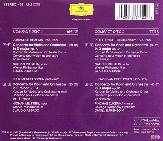 Double Nathan Milstein: Great Violin Concertos [2CD]